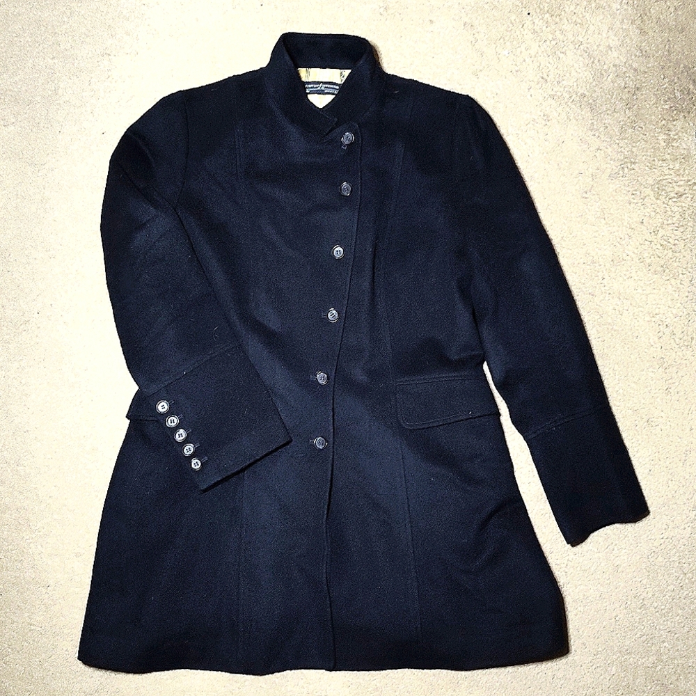 Peruvian Connection black long blazer wool alpaca blend